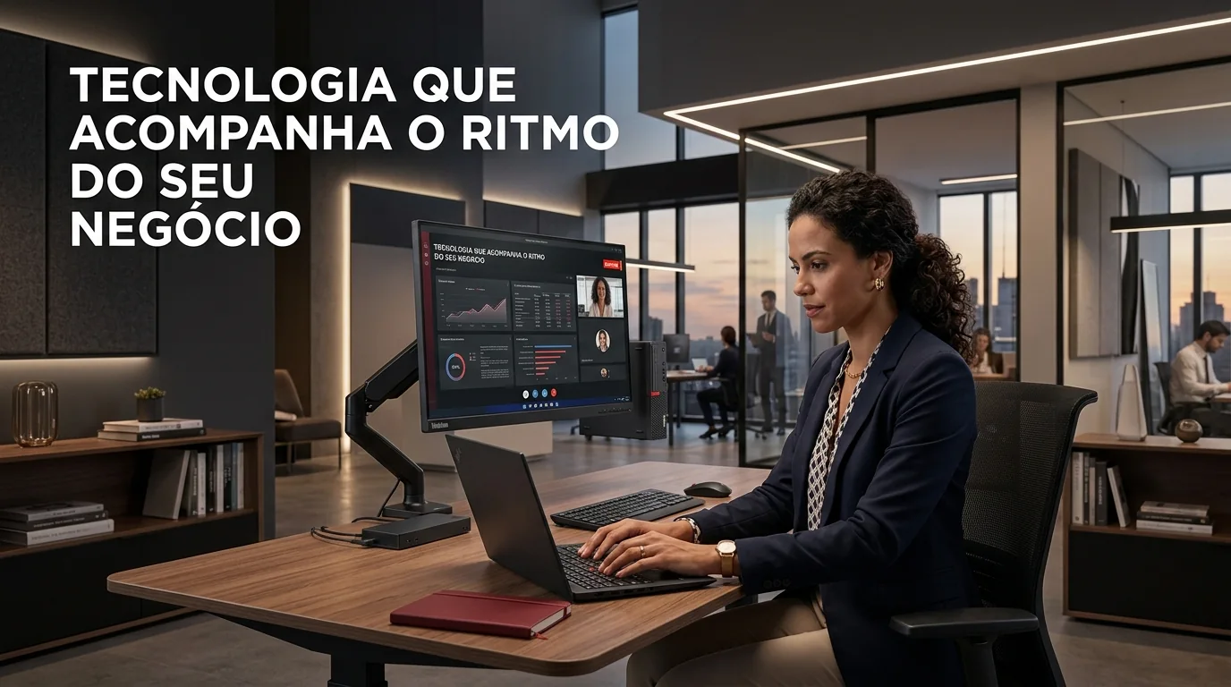 Página publicitária da Lenovo para empresas publicada na Rede Negócio